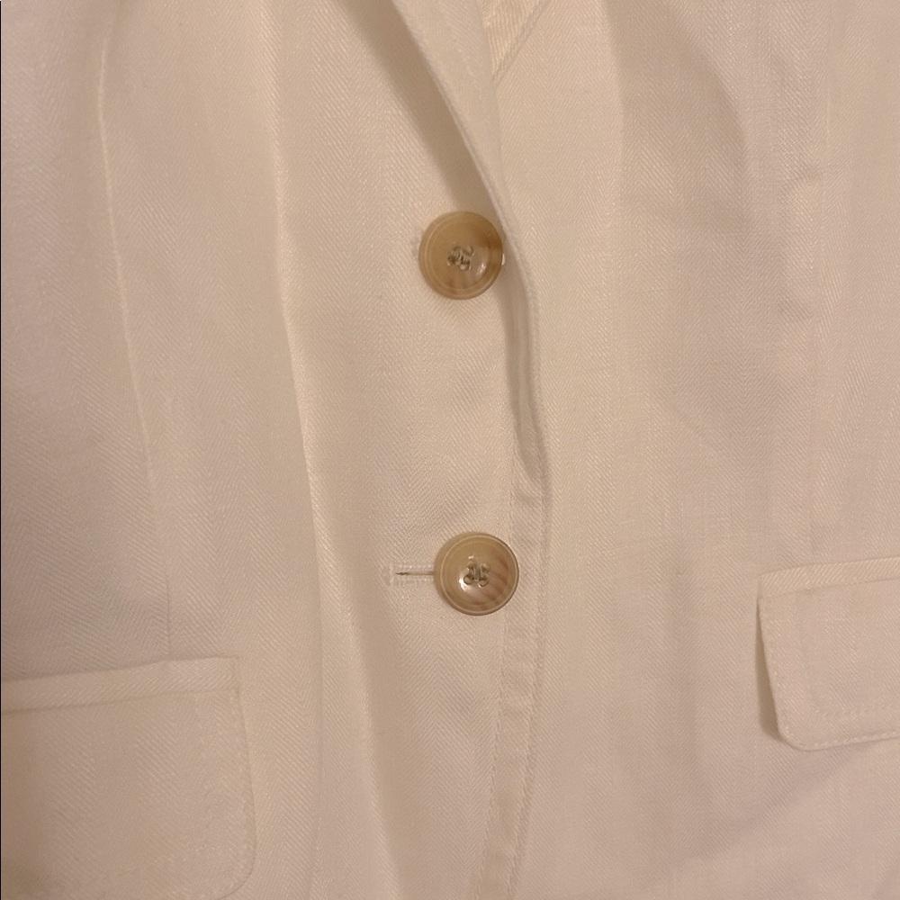 J. Crew Women's White Linen Blazer - Picture 3 of 16